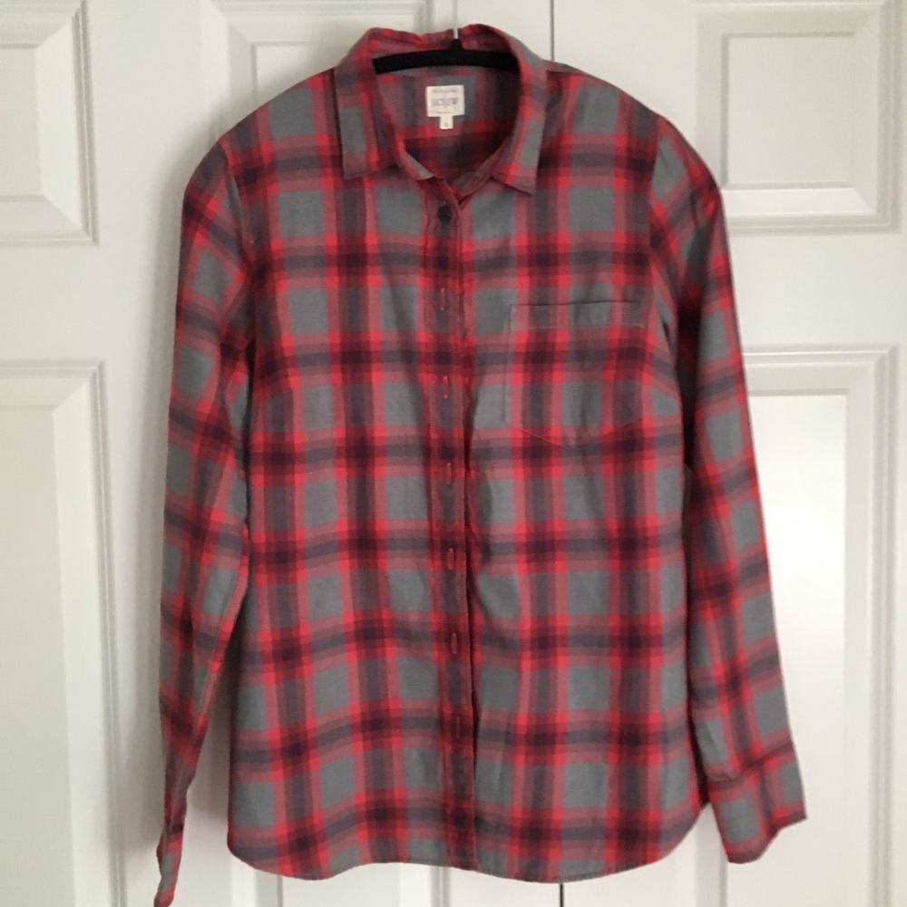 JCrew factory plaid button up shirt